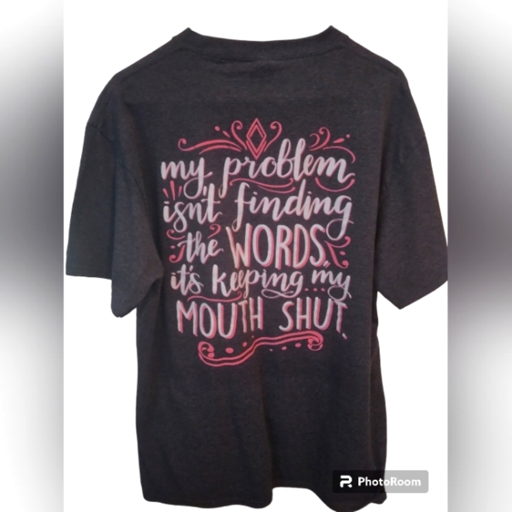 Port & Company Women T- Shirt. Size Large. Dark Gray in Color.